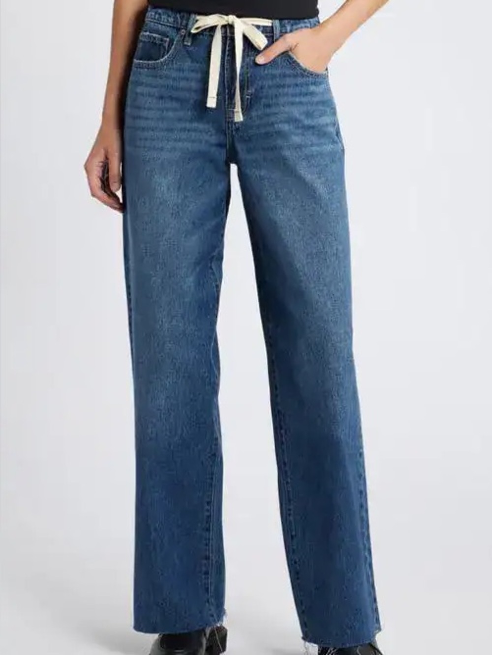 Hidden Tie Waist Wide Leg Jeans NWOT